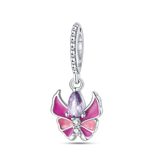 Spring Pink Butterfly Charm