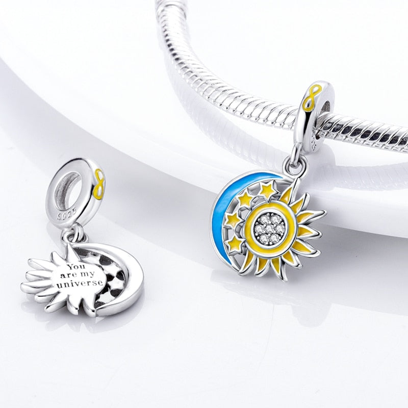 Celestial Sun & Moon Diamond-Studded Charm