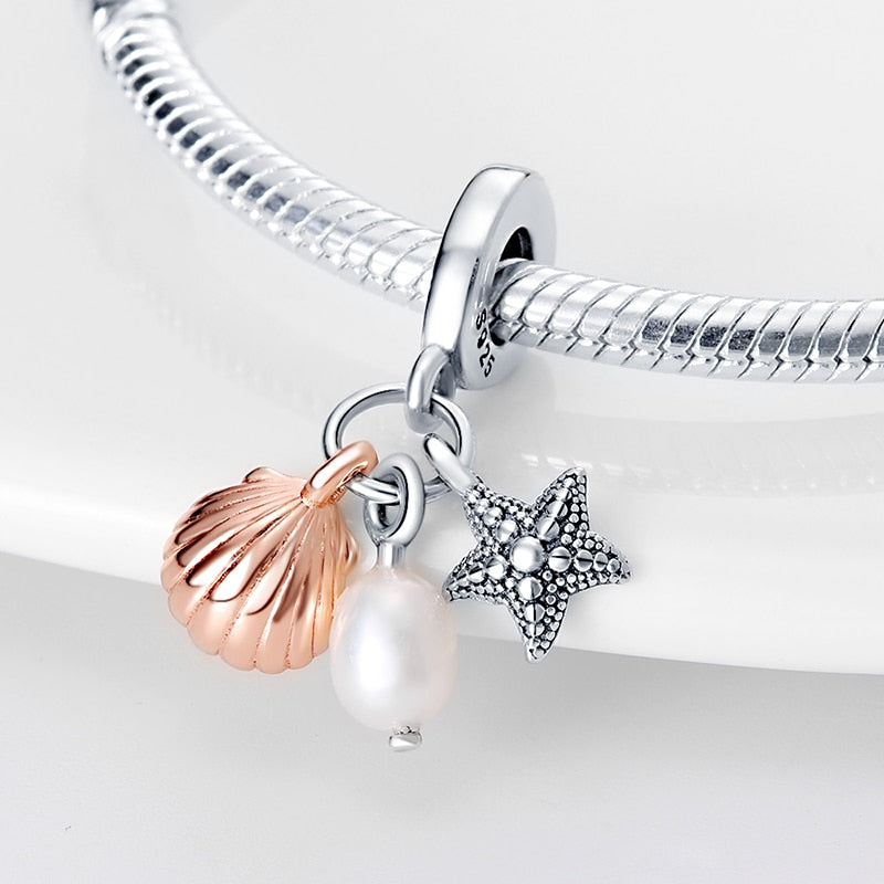 Seashell with Pearl Charm