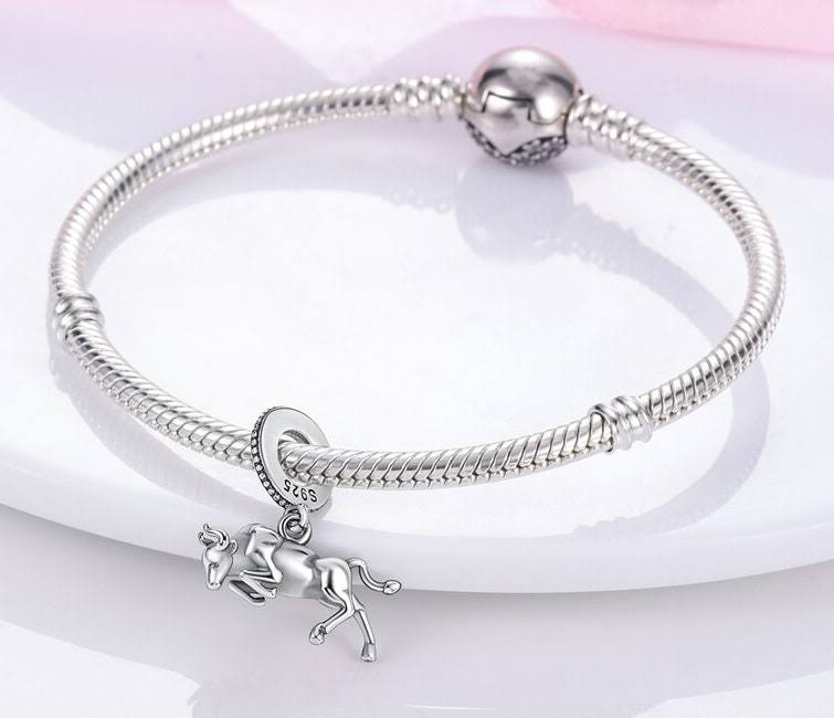 Silver Bull Charm