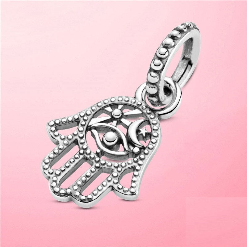 Moon And Star Hamsa Charm