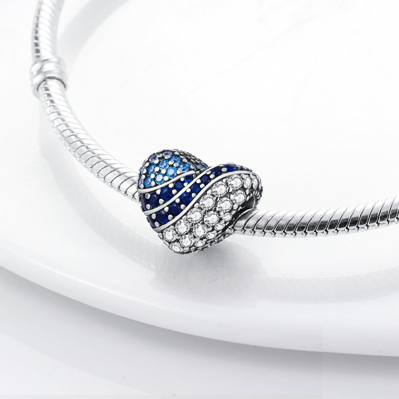 Diamond Wave Heart Charm