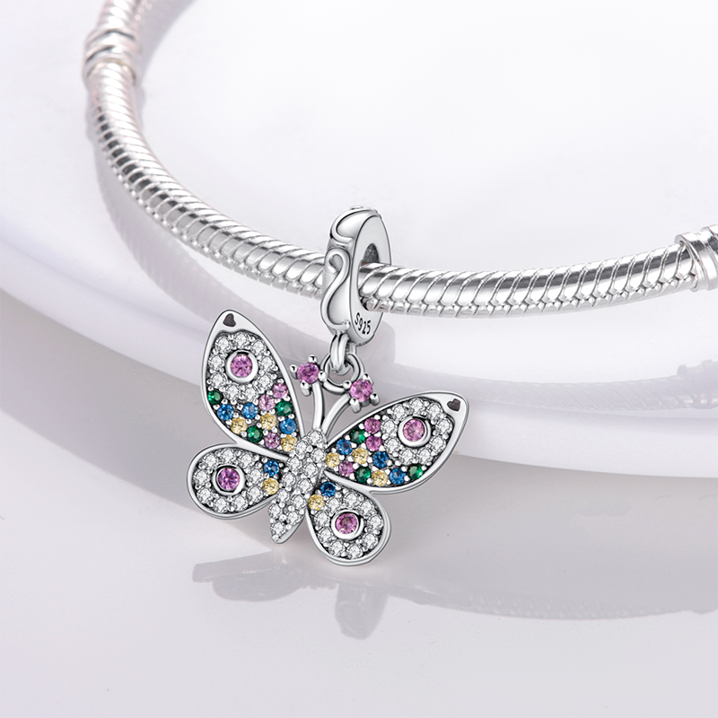 Diamond Butterfly Charm