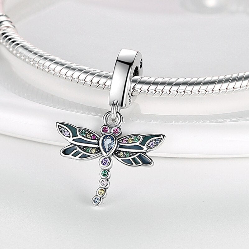 Diamond Dragonfly Charm