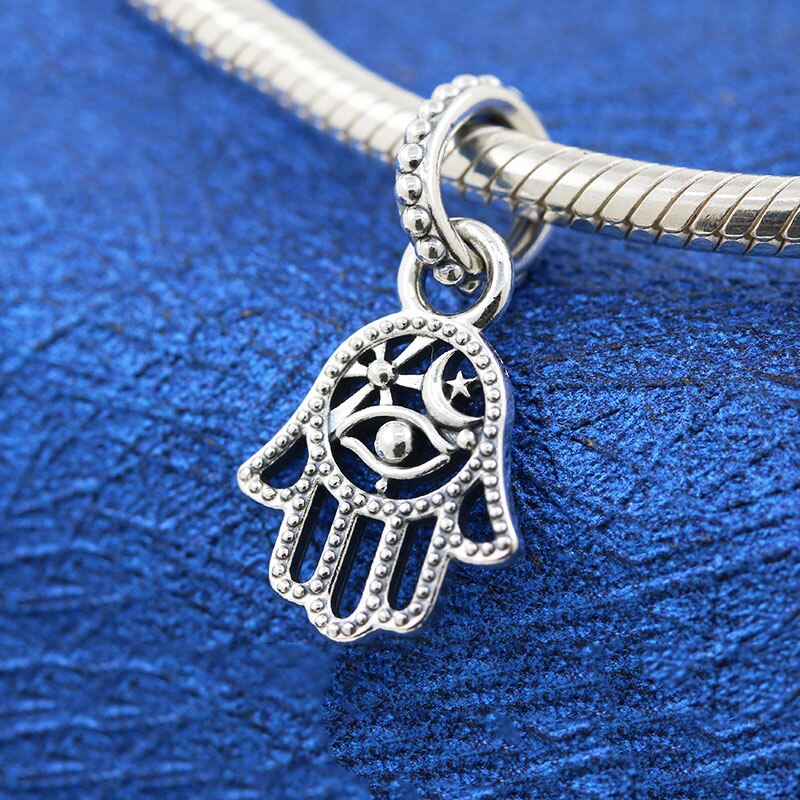 Moon And Star Hamsa Charm