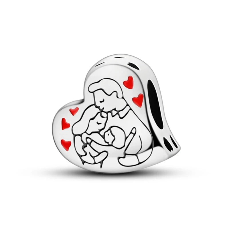 Heart "United Family" Charm