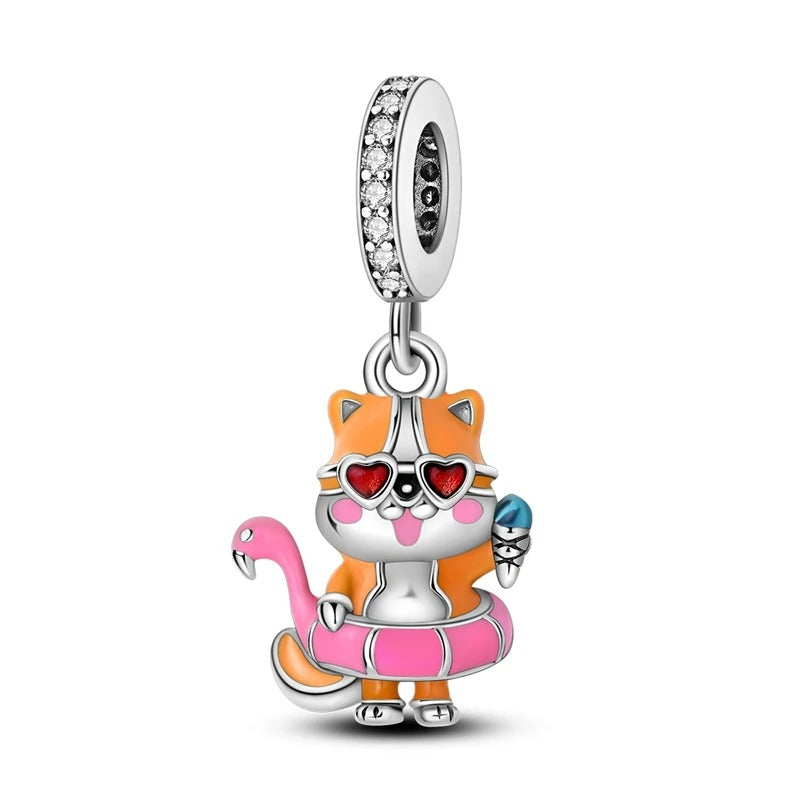 Beach Day Kitten Charm