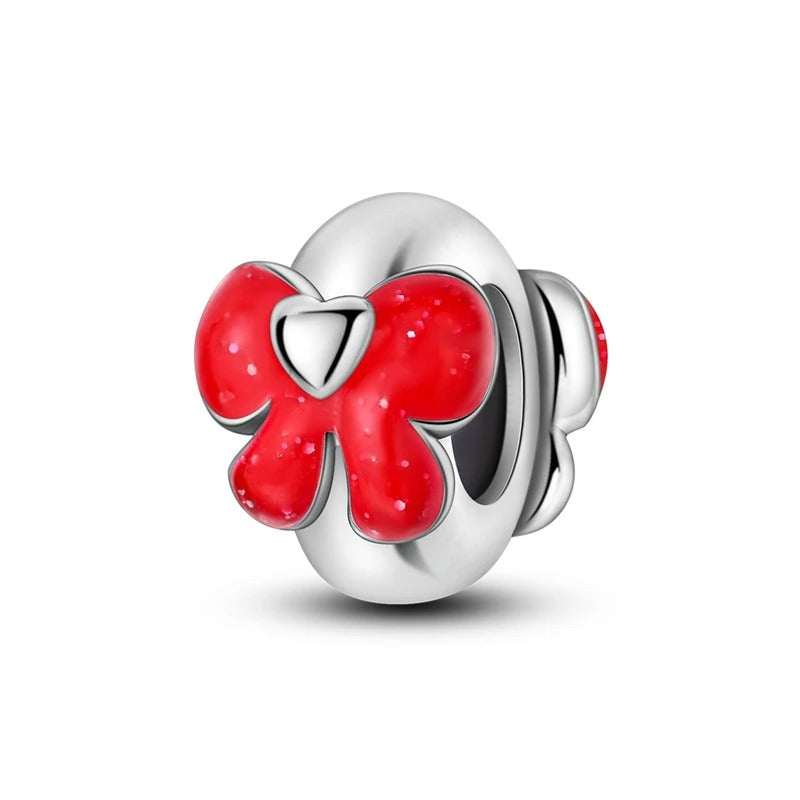 Heart and Red Bow Charm