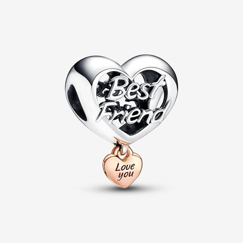 Silver Best Friend Heart Charm