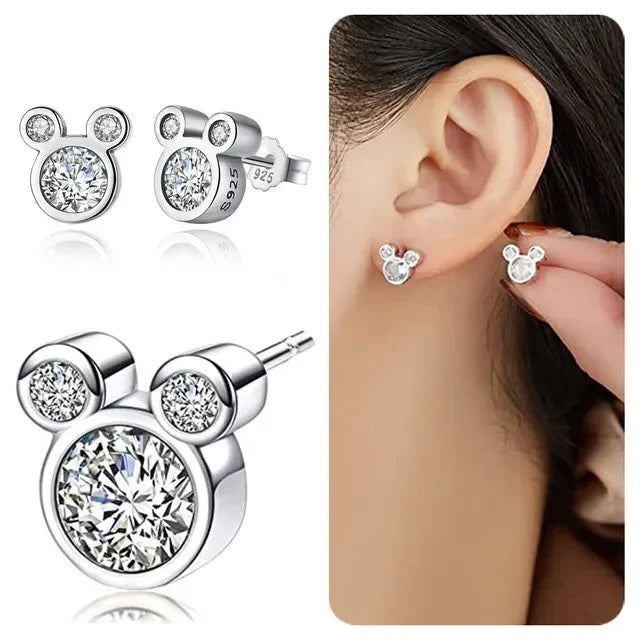 Diamond Mickey Mouse Earrings