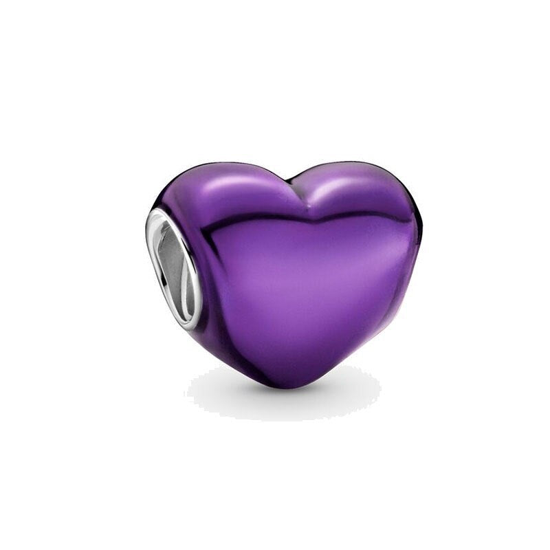 Smooth Purple Heart Charm