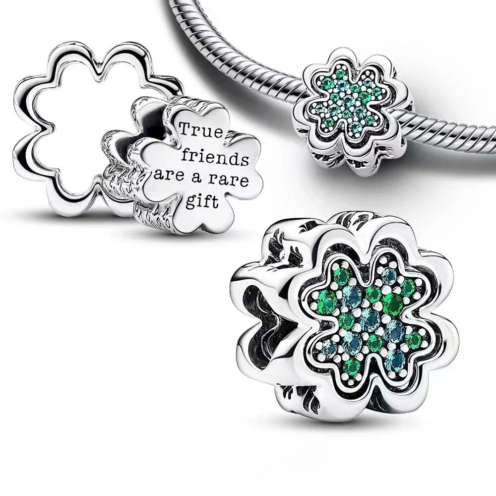 "True Friends Are a Rare Gift" Clover Charm