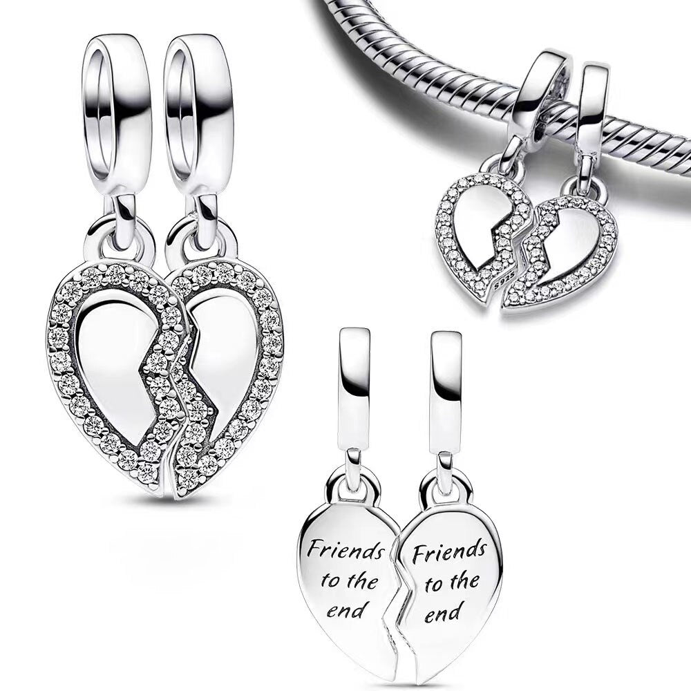 "Friends to the End" Heart Charm