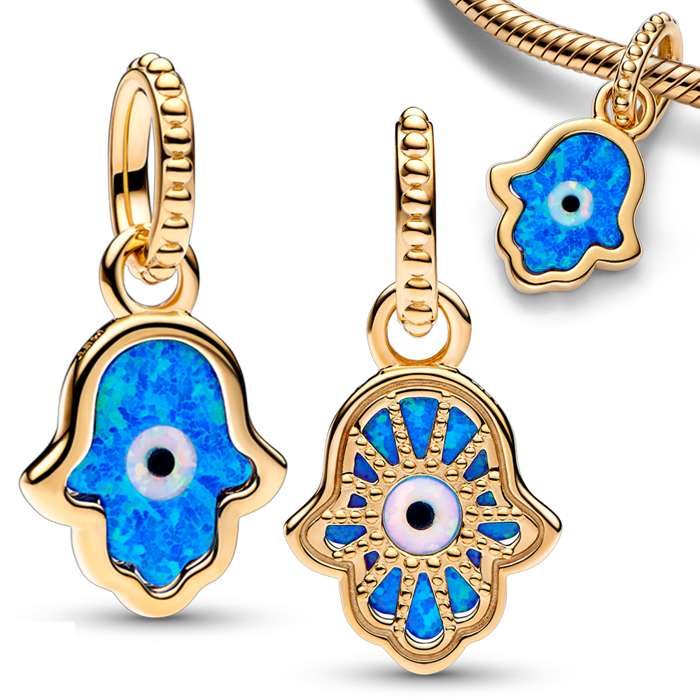 Opal Hamsa Charm