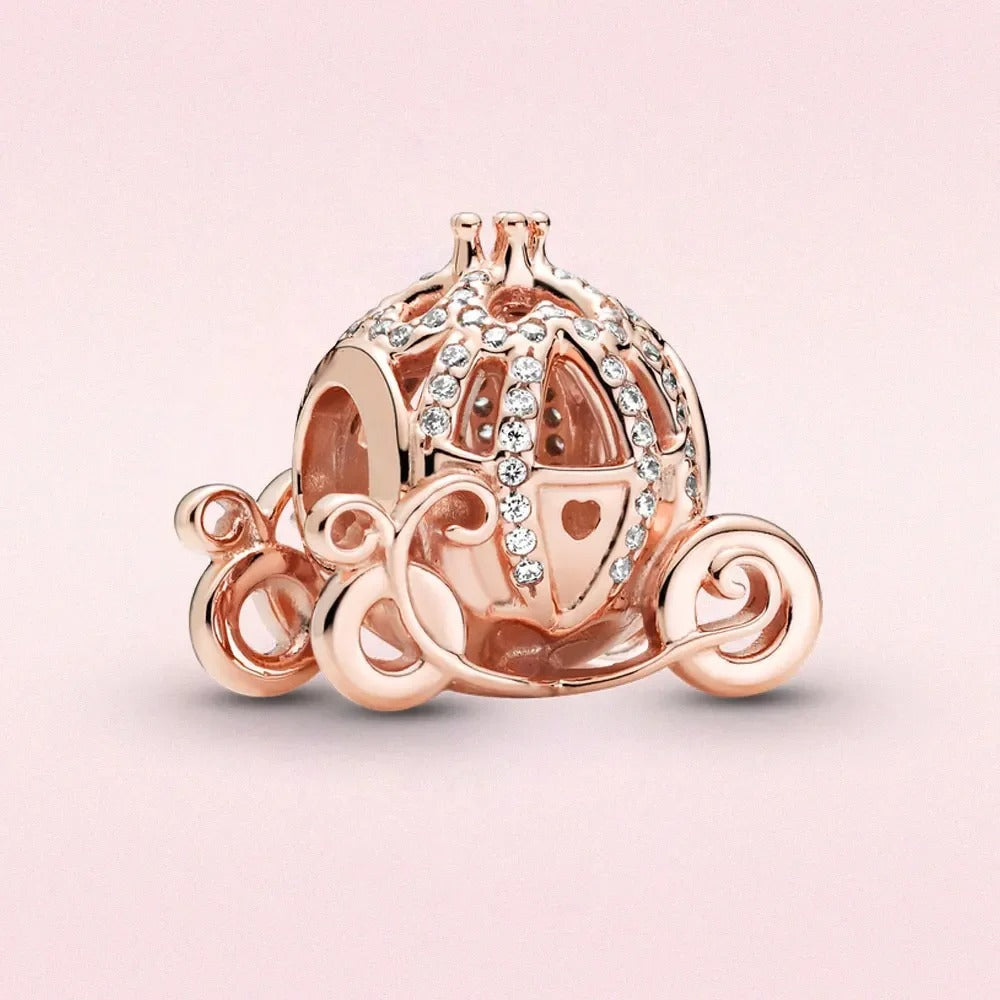 Golden Rose Cinderella's Carriage Charm