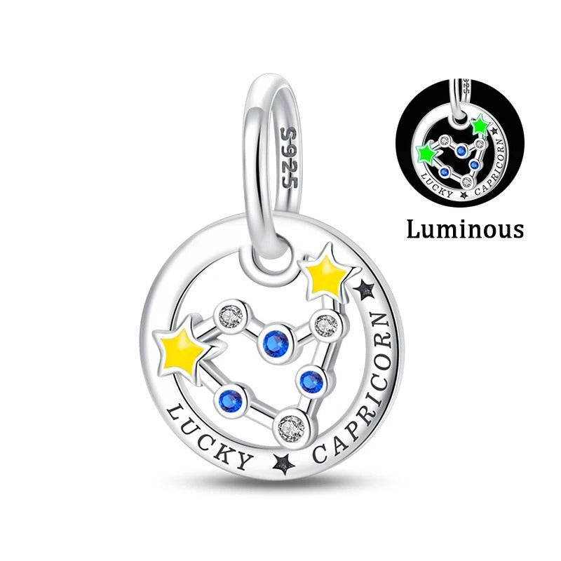 Fluorescent Capricorn Constellation Charm