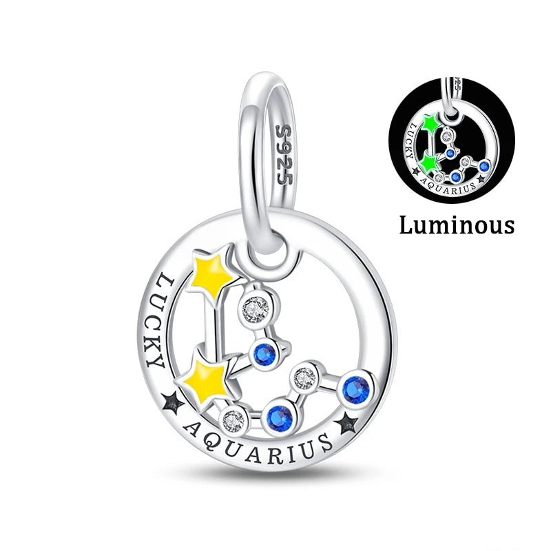 Fluorescent Aquarius Constellation Charm