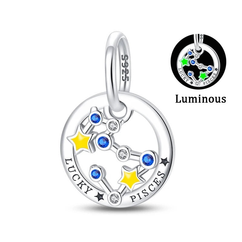 Fluorescent Pisces Constellation Charm