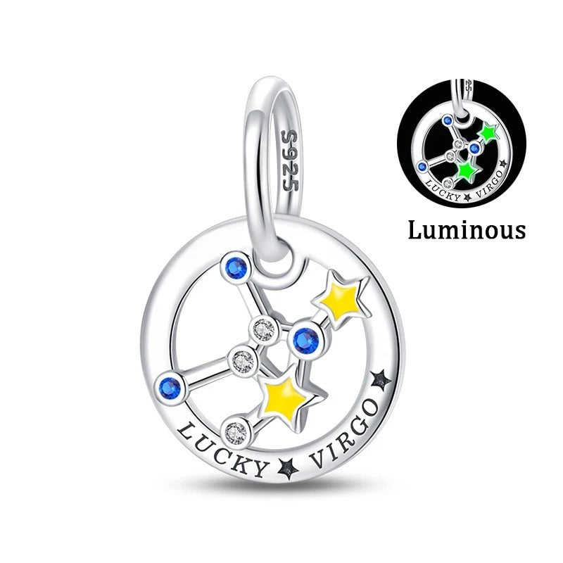 Fluorescent Virgo Constellation Charm