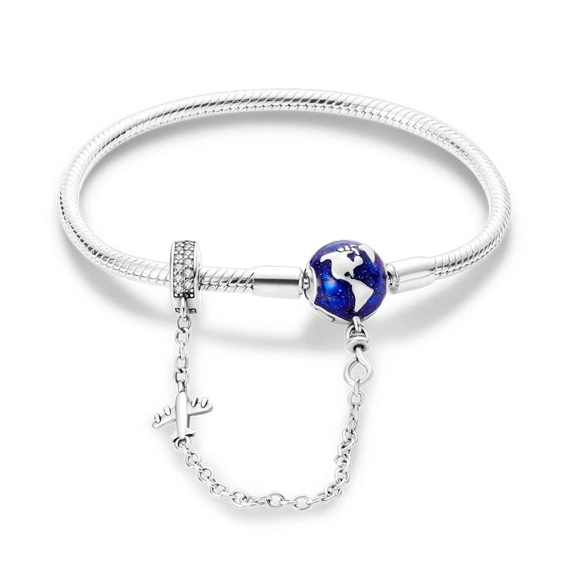 World and Airplane Bracelet