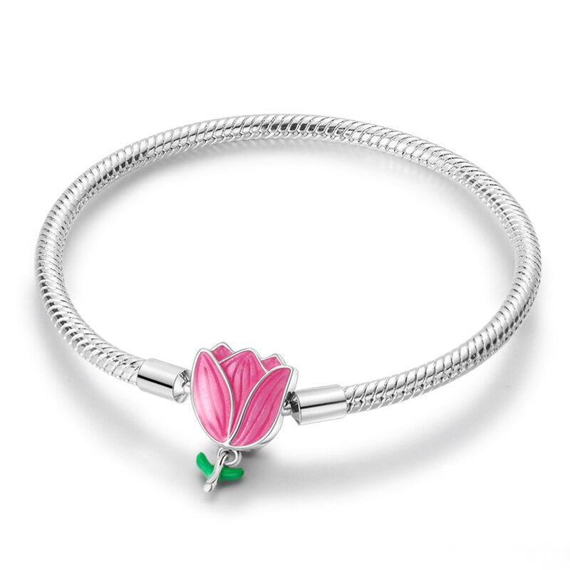 Eternal Pink Rose Bracelet