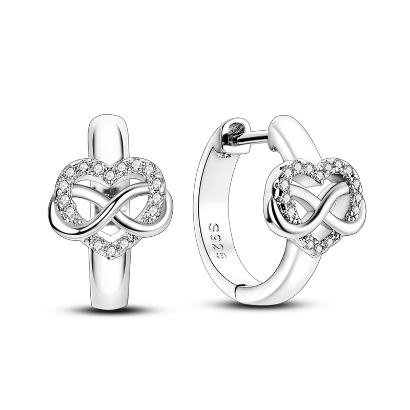 Diamond Infinity Heart Earrings