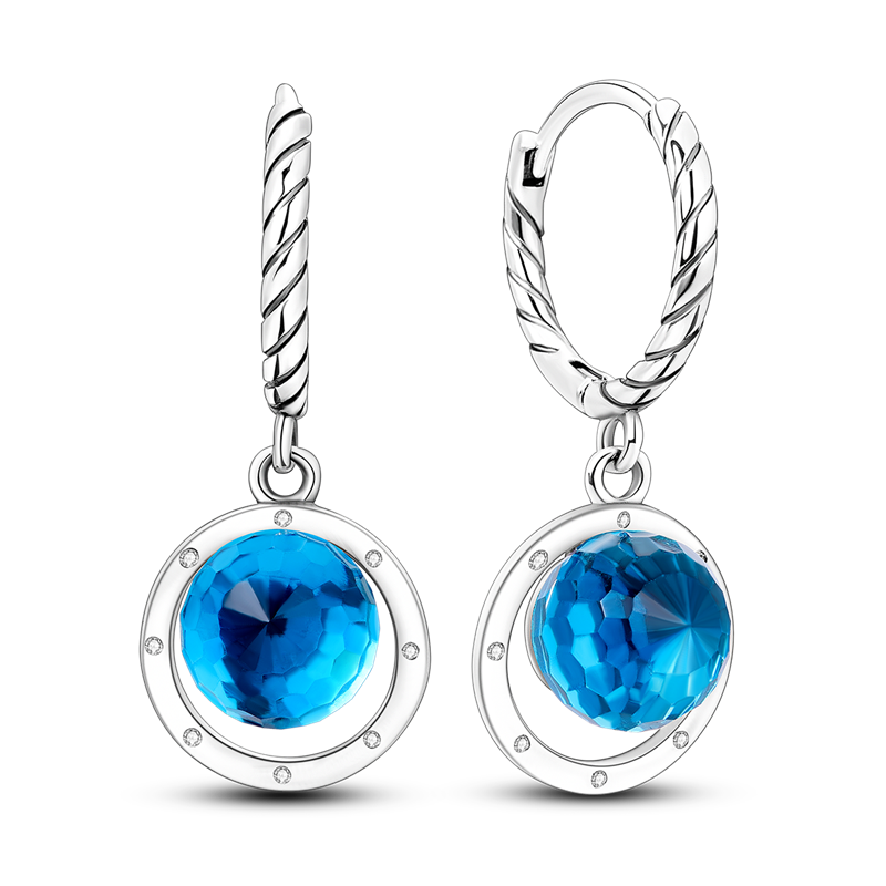 Blue Stone Sphere Earrings