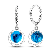 Thumbnail for Blue Stone Sphere Earrings