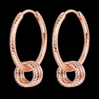 Thumbnail for Golden Rose Triple Hoop Earrings