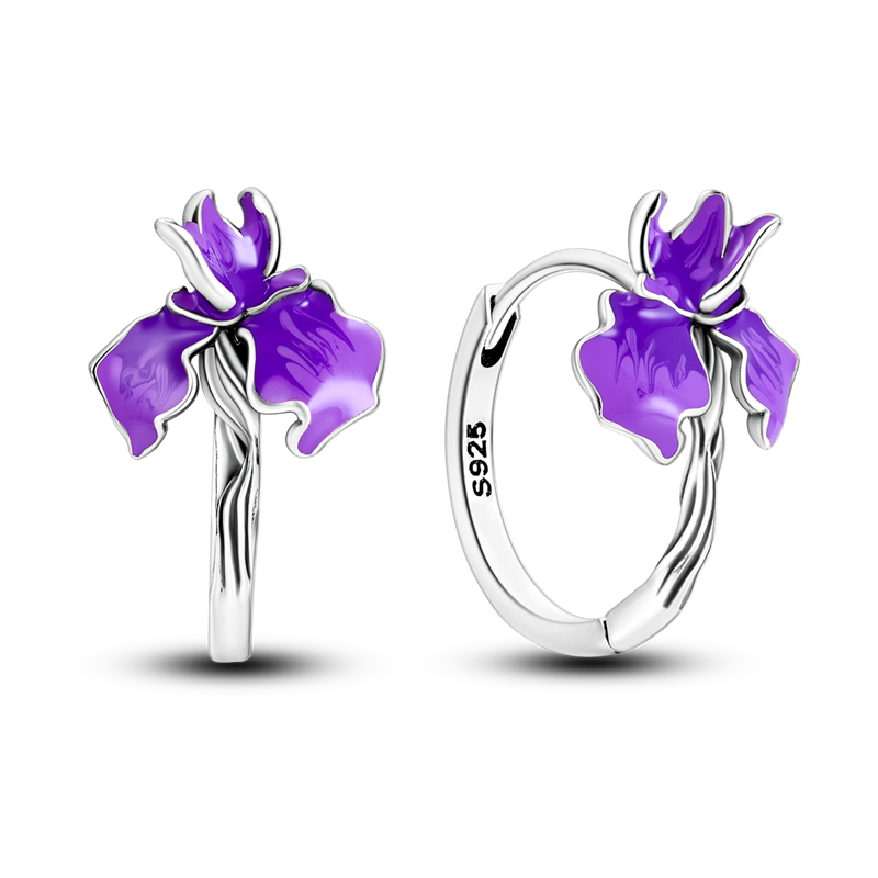 Purple Flower Earrings