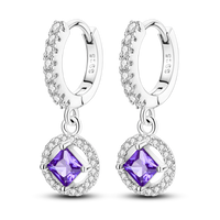 Thumbnail for Purple Stone Star Earrings