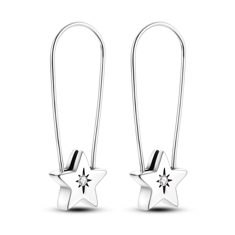 Silver Shining Star Earrings