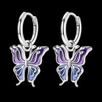 Thumbnail for Blue and Purple Butterfly Earrings