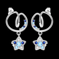 Thumbnail for Blue Gemstone Star Earrings