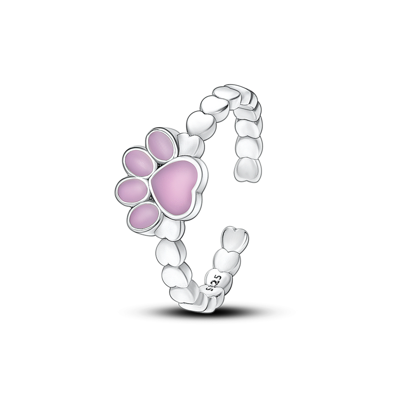 Pink Paw Print Ring