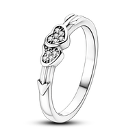 Thumbnail for Double Heart Silver Ring