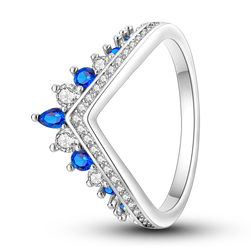 Blue Stone Crown Ring