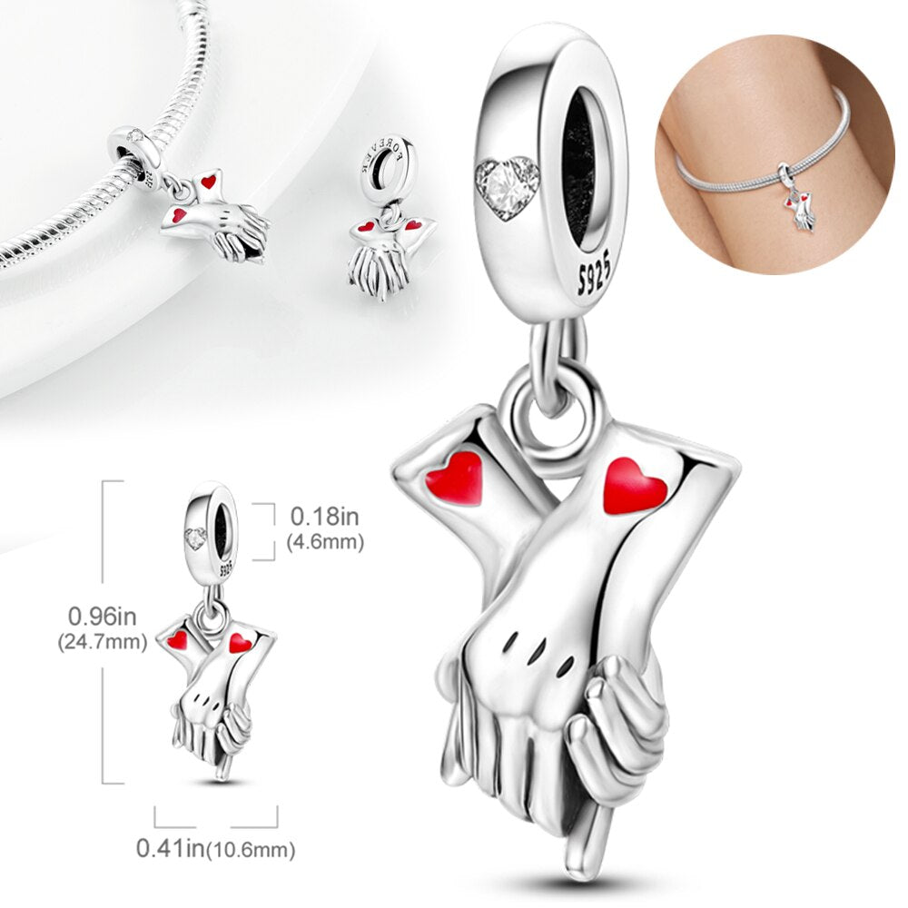 Entwined Hands Charm