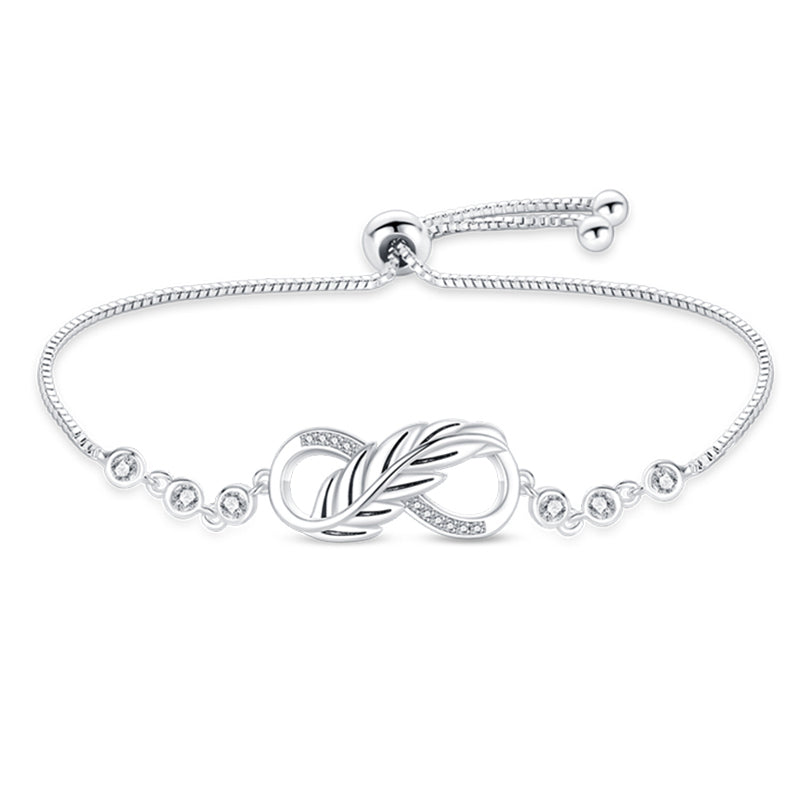 Adjustable Feather Infinity Bracelet