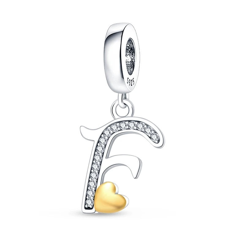 Alphabet Letters & Heart Charm