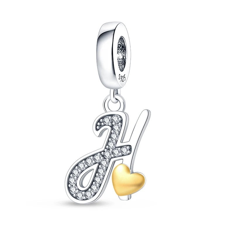 Alphabet Letters & Heart Charm