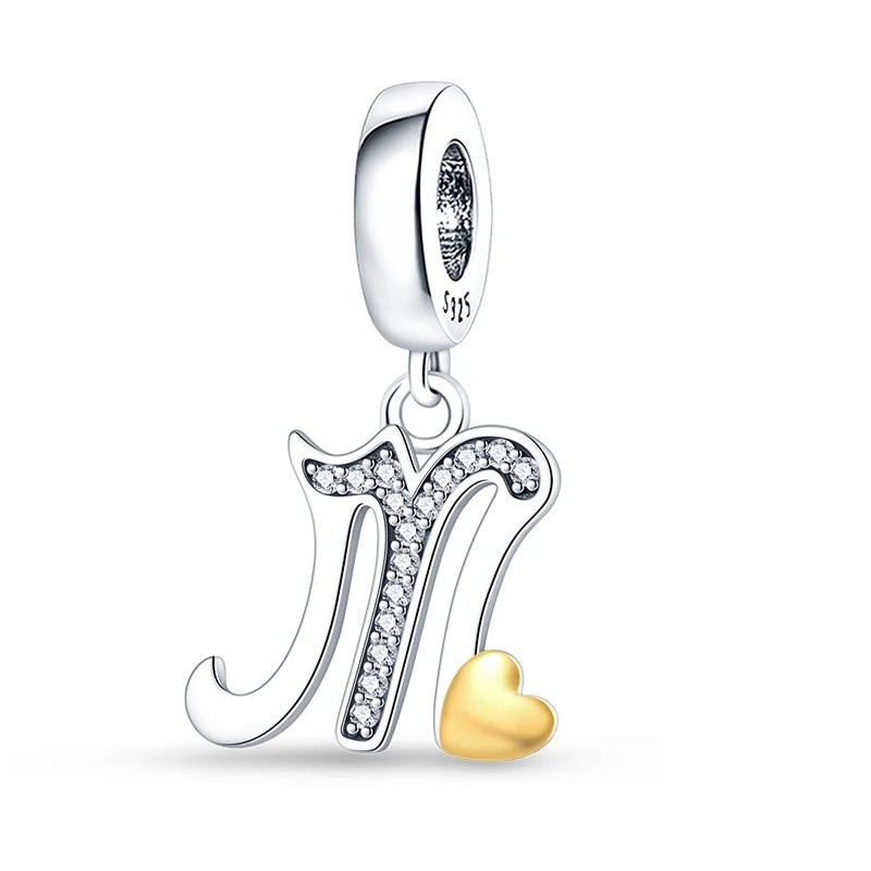 Alphabet Letters & Heart Charm