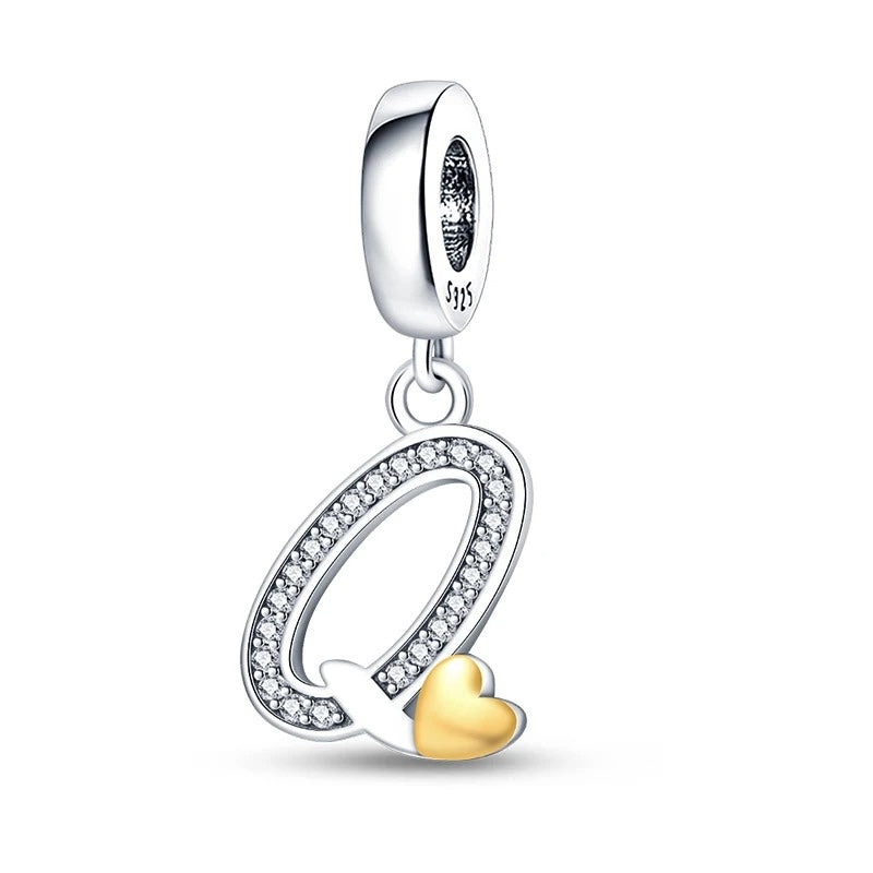 Alphabet Letters & Heart Charm