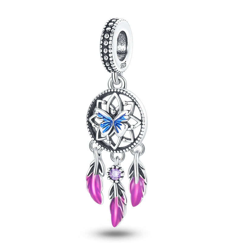 Blue Butterfly Dreamcatcher Charm