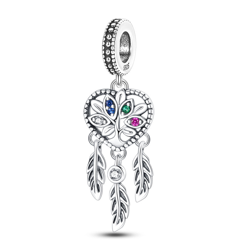 Flower of Life Heart Dreamcatcher Charm