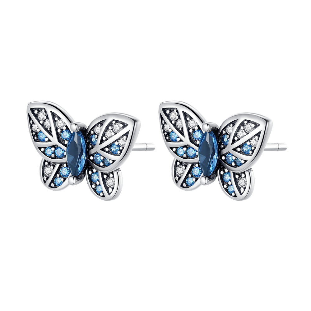 Real Blue Butterfly Earrings