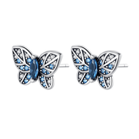 Thumbnail for Real Blue Butterfly Earrings