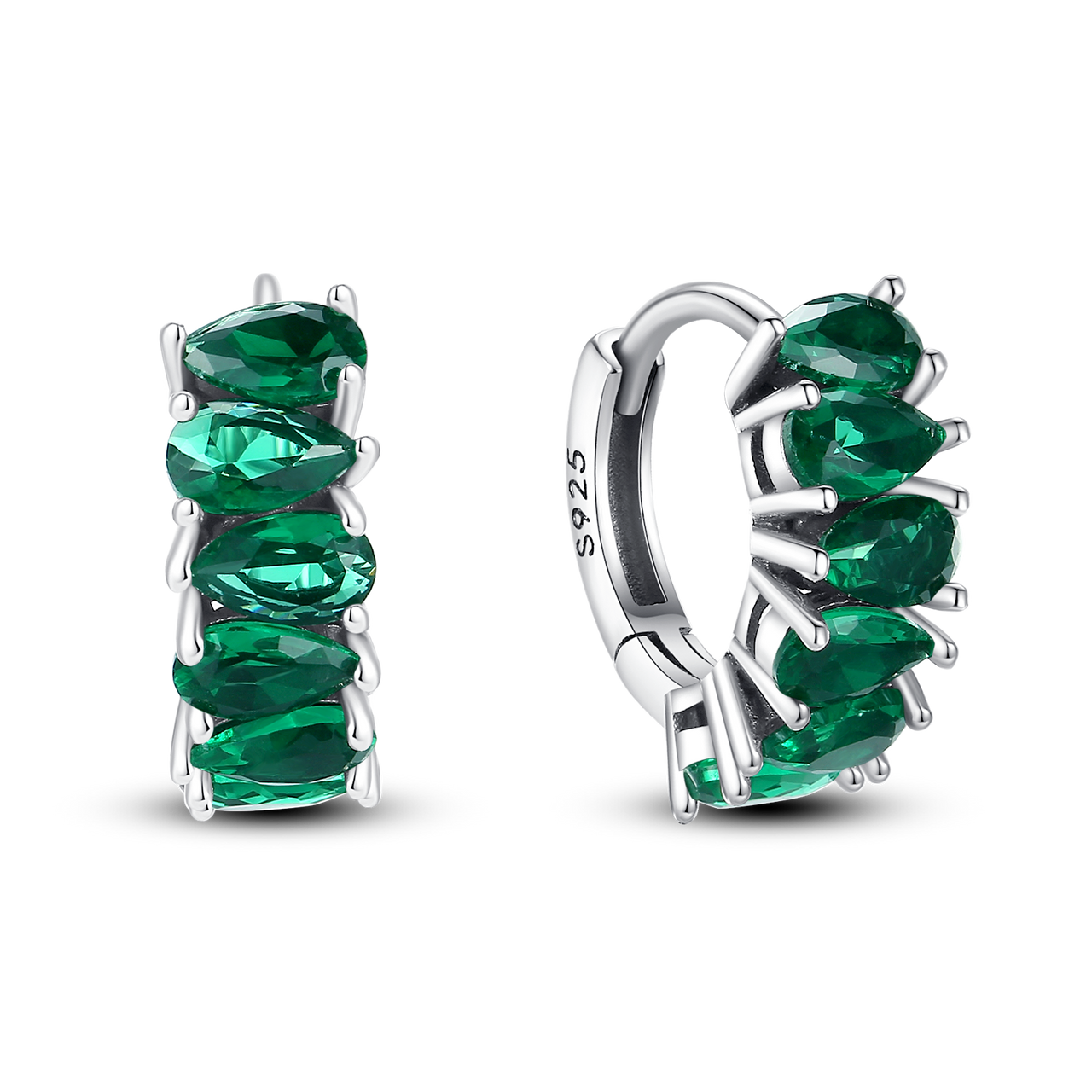 Half-Drop Green Earrings