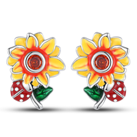 Thumbnail for Sunflower and Ladybug Earrings