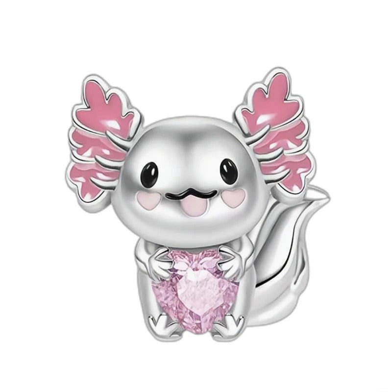 Axolotl & Heart Charm